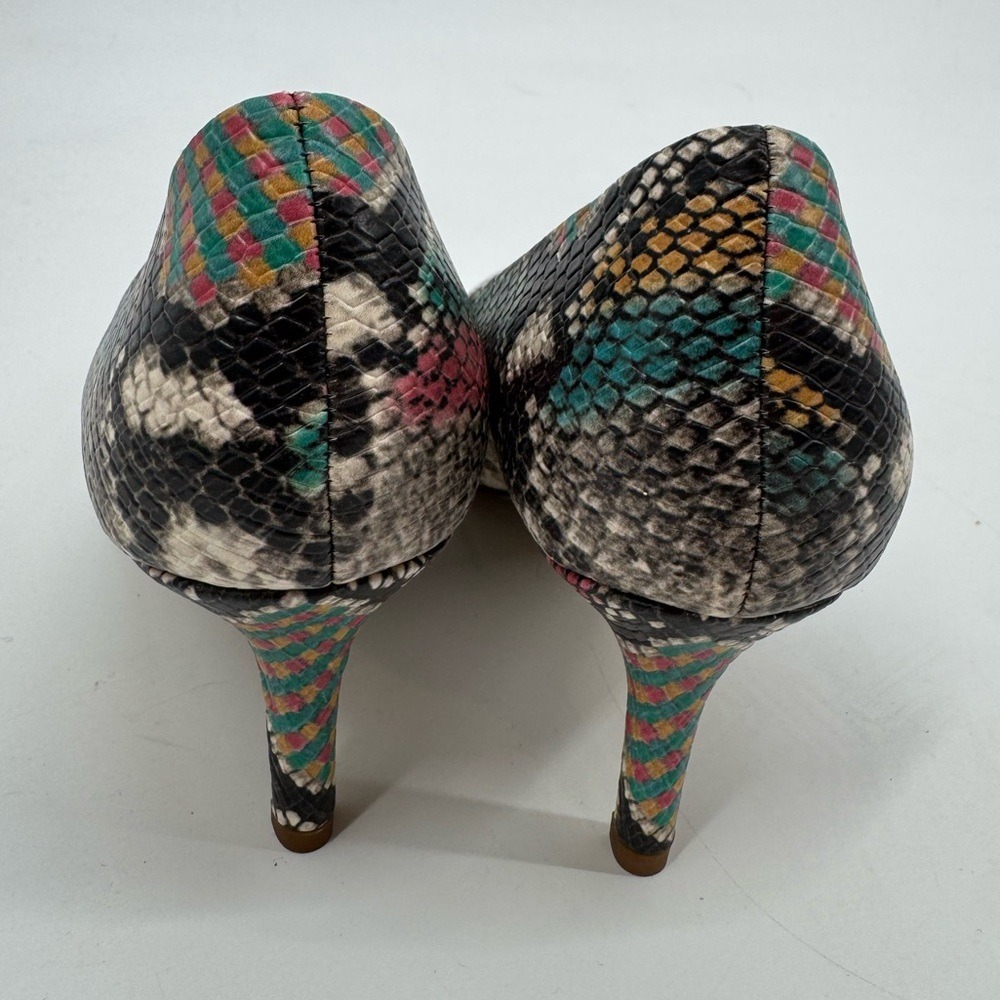 Franco Sarto Tudor Multicolor Snakeskin Pointed-Toe Heels Size 8.5 New - Picture 3 of 6